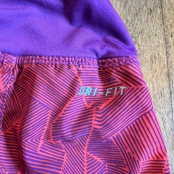 Nike dri-fit shorts. Purple and coral like new small. - Picture 5 of 6